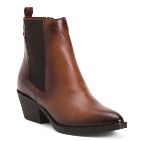 DEI COLLI Leather Chelsea Ankle Booties Brown SZ 40/9 - Picture 1 of 16
